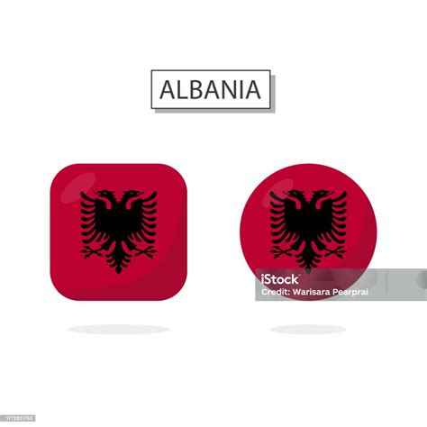 Bendera Albania 2 Bentuk Ikon Gaya Kartun 3d Ilustrasi Stok - Unduh ...