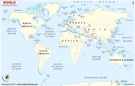 Pacific And Atlantic Ocean Map world ocean map oceans of the world 1000 X 639 pixels ...