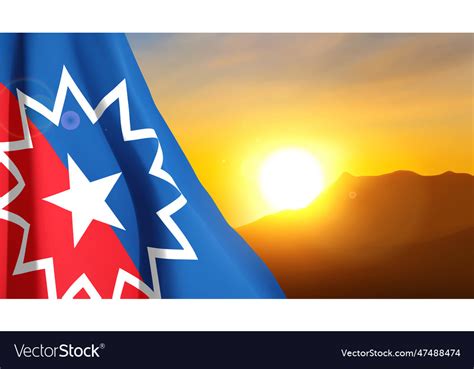 Juneteenth flag on background of sky Royalty Free Vector