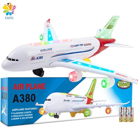 Airplane Toys for Kids, Bump and Go Action, Toddler Toy Plane with LED ...