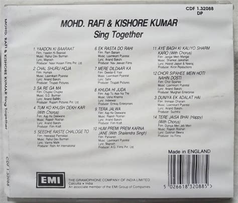 Mohd.Rafi & Kishore Kumar Sing Together Hindi Film Audio CD - Tamil Audio CD, Tamil Vinyl ...