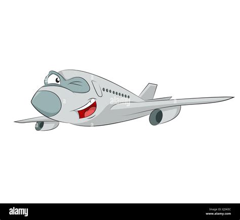 Vector image of funny cartoon smiling plane Stock Photo - Alamy