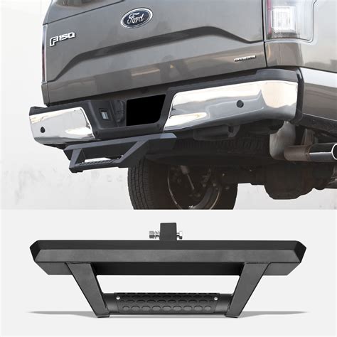 Stehlen 733469495321 Universal Matte Black Hoop Style Trailer Tow Mount Rear Hitch Drop Step Bar ...