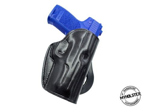 GLOCK 19 GEN 5 Compact OWB Leather Quick Draw Paddle Holster – MyHolster