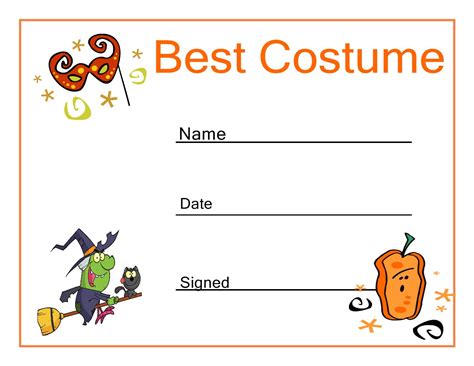 Best Best Dressed Certificate | Easy halloween costumes, Certificate ...