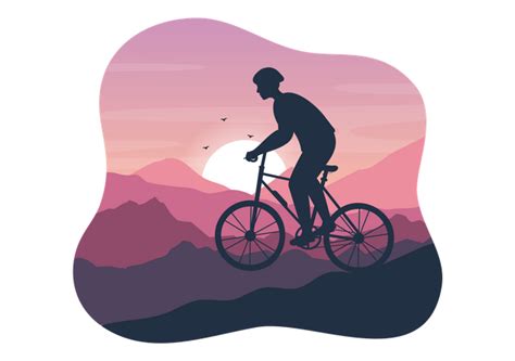 Best Premium Mountain Biking Illustration download in PNG & Vector format