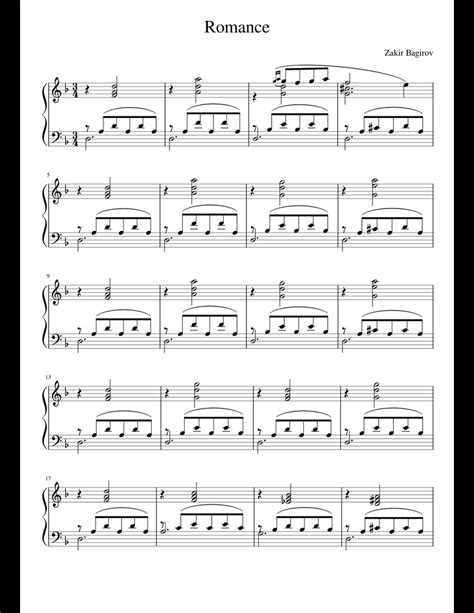 Romance sheet music for Piano download free in PDF or MIDI