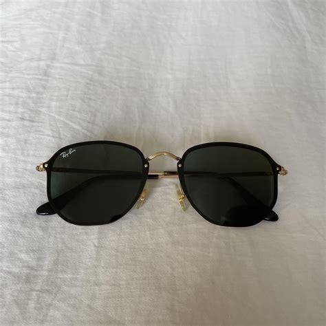 Ray-Ban Blaze Hexagonal sunglasses Polished gold... - Depop