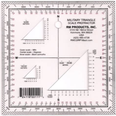 MILITARY TRIANGLE PROTRACTOR