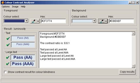 Colour Contrast Analyser - ADG