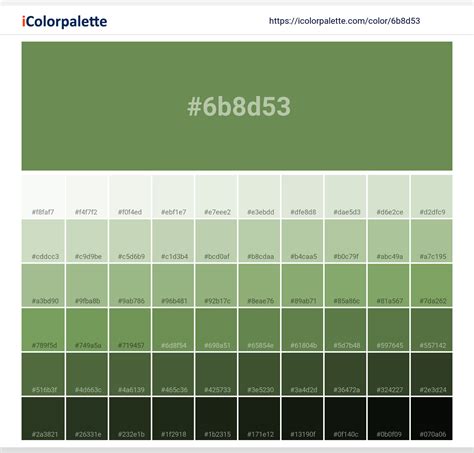 Hex Color Code #6b8d53 | Pantone 17-0230 Tcx Forest Green color ...