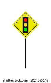 Vector Illustration Traffic Light Road Sign Stock Vector (Royalty Free ...