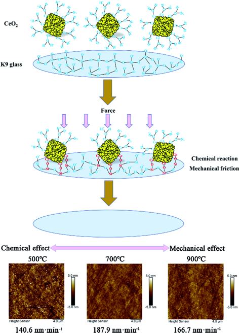 Schematics illustrating the chemical and mechanical polishing effect ...