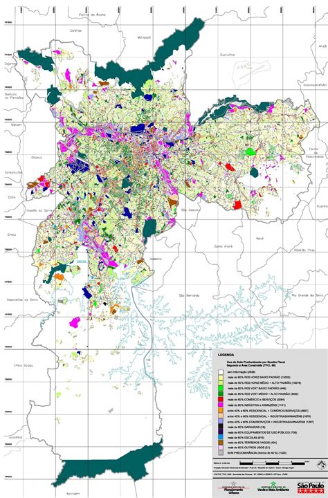 São Paulo City Land Usage Map, Brazil