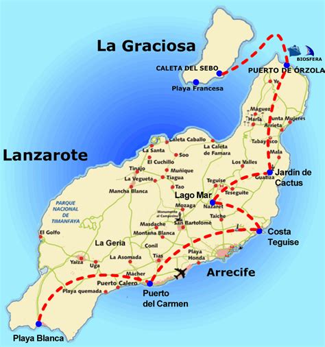 Lanzarote Volcanoes Map