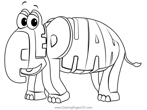 Elephant From Wordworld Coloring Page for Kids - Free WordWorld ...