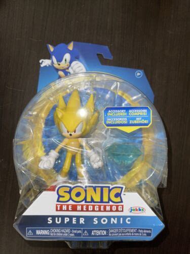 Sonic The Hedgehog Super Sonic Action Figure with Emerald Jakks Open ...