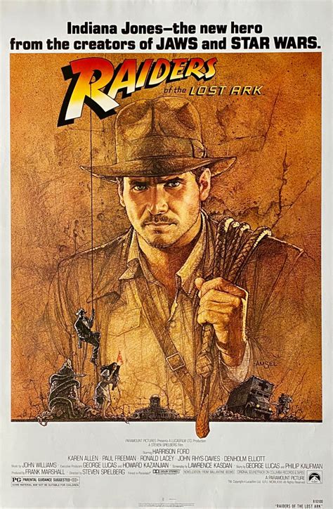 Original Raiders of the Lost Ark Movie Poster - Indiana Jones - Adventure