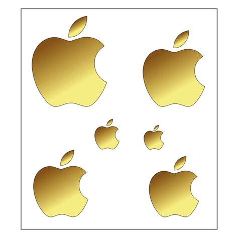 Buy Set of 6 different size Metal Gold Apple Logo Sticker Sticker Vinyl ...