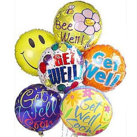 Send 6 helium filled metallic Get Well Balloons to Lebanon