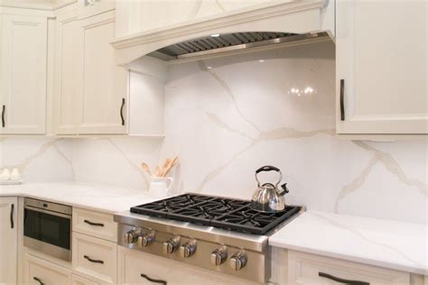 Solid Quartz Backsplash Kitchen - KBF Design Gallery | Quartz ...