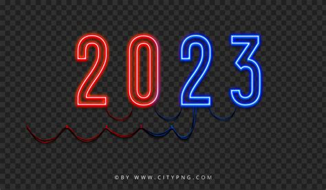 2023 Blue And Red Neon Sign PNG | Citypng