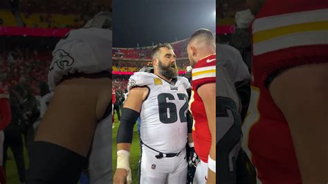 Jason and Travis Kelce Meet after Eagles WIN #shorts