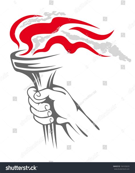 Flaming Torch People Hand Sports Concept Stock Vector (Royalty Free ...