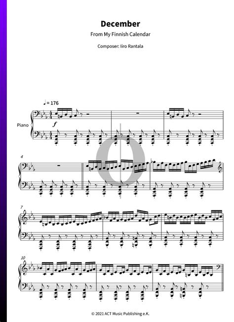 December (Iiro Rantala) Piano Sheet Music - OKTAV