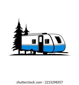 Rv Camper Trailer Illustration Vector Design Stock Vector (Royalty Free ...