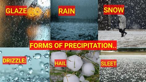 Forms of precipitation || Drizzle rain glaze sleet snow hail - YouTube