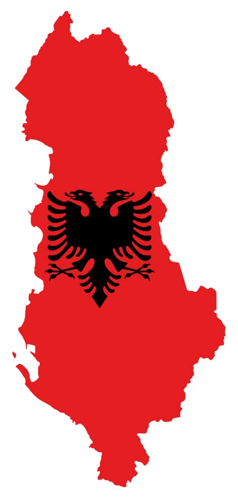 OnlineLabels Clip Art - Albania Map Flag