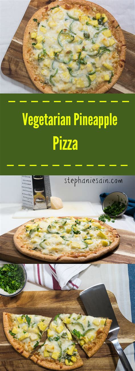 Vegetarian Pineapple Pizza is loaded with fresh pineapple and jalapenos that make for the ...