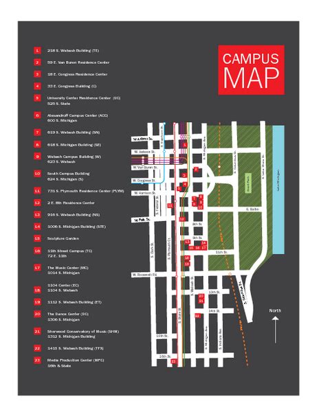 Columbia College Chicago Campus Map – Map Vector