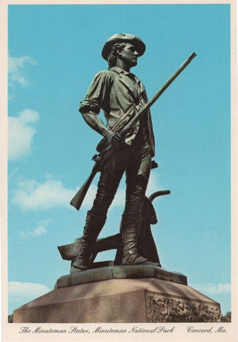 Minuteman Statue Concord Massachusetts 1 Unused Postcard of | Etsy ...