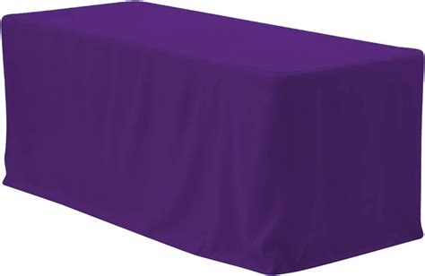Amazon.com: YOUR CHAIR COVERS Fitted Purple Tablecloth - 8 ft. Fitted Polyester Tablecloth ...