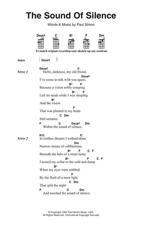 Sound Of Silence Disturbed Chords - Sheet and Chords Collection