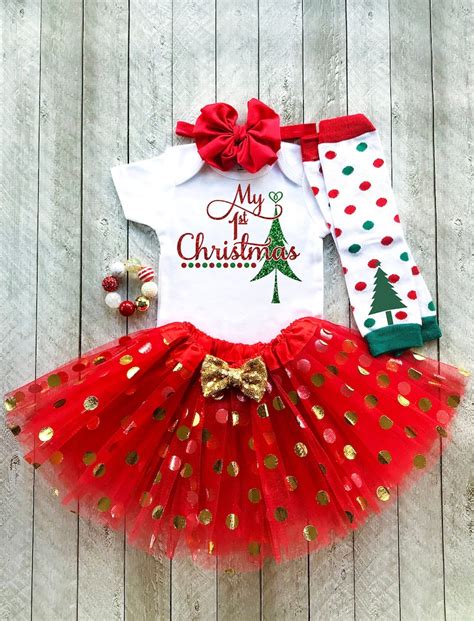 Baby Girl First Christmas Outfit My First Christmas Outfit - Etsy