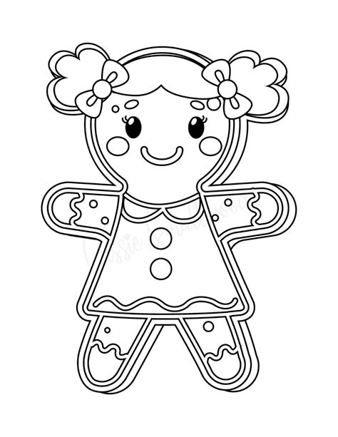 Large Gingerbread Girl Coloring Page - Cassie Smallwood