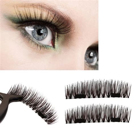 Double Magnet Magnetic False Eyelashes Magnet Full Strip Magnetic Lashes Soft Hair Reusable Fake ...