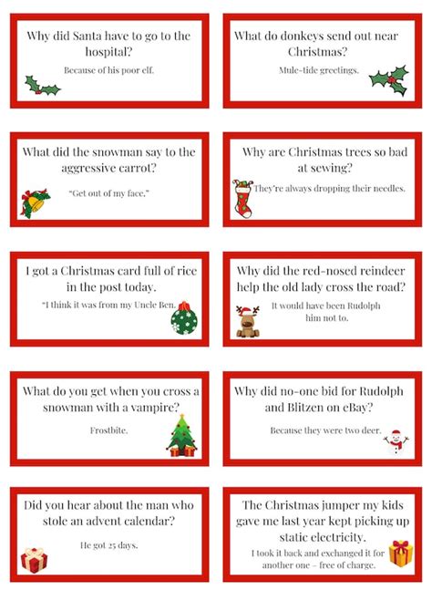 Printable Christmas Jokes For Crackers - Templates Online