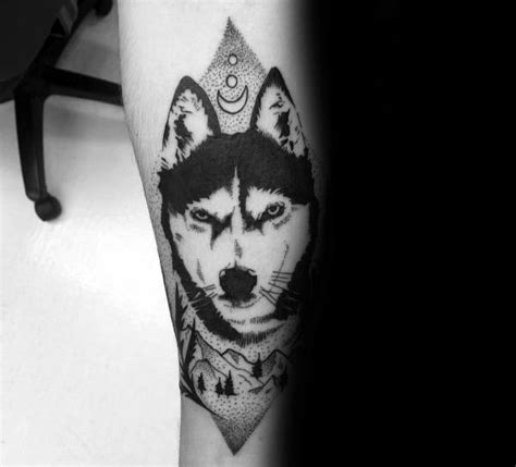 80 Siberian Husky Tattoo Designs For Men - Dog Ink Ideas