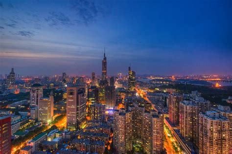 Skyline of Nanjing City at Sunset | Skyline, Nanjing, City