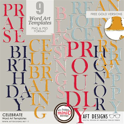 Word Art Templates: Celebrate by AFT Designs - Amanda Fraijo-Tobin @Oscraps.com #aftdesigns # ...
