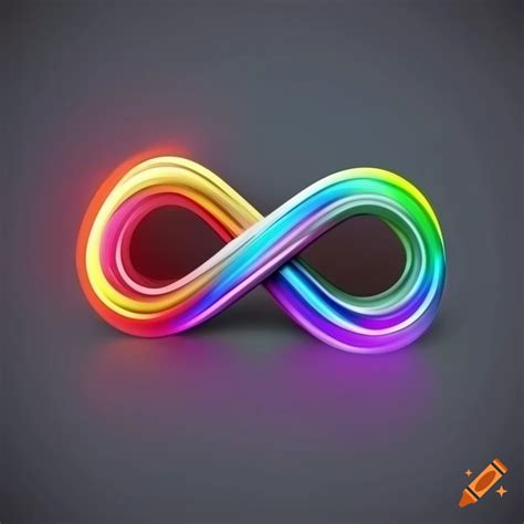 Bold rainbow infinity symbol on black background