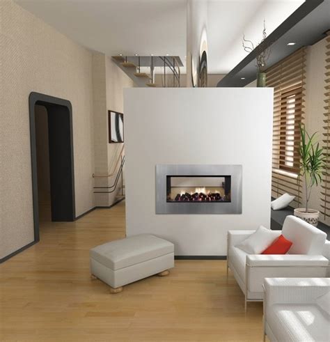 Exclusive double sided fireplace design ideas in modern home interiors - Minimalisti.com ...