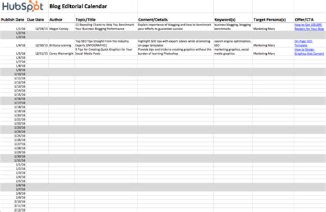 Editorial Calendar Spreadsheet — db-excel.com