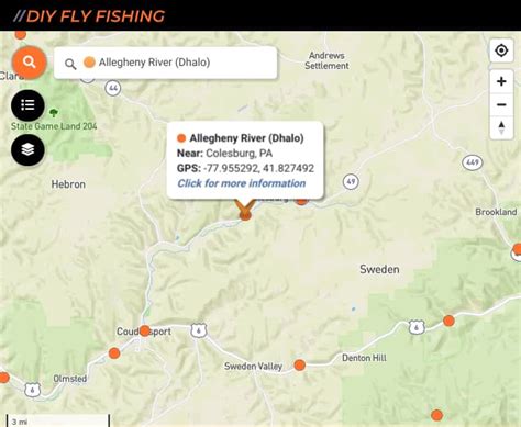 Allegheny River Fishing Map - Berget Rosamond