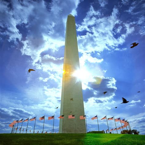 Low angle view of the Washington Monument The Mall Washington DC USA ...