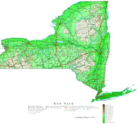 New York Contour Map